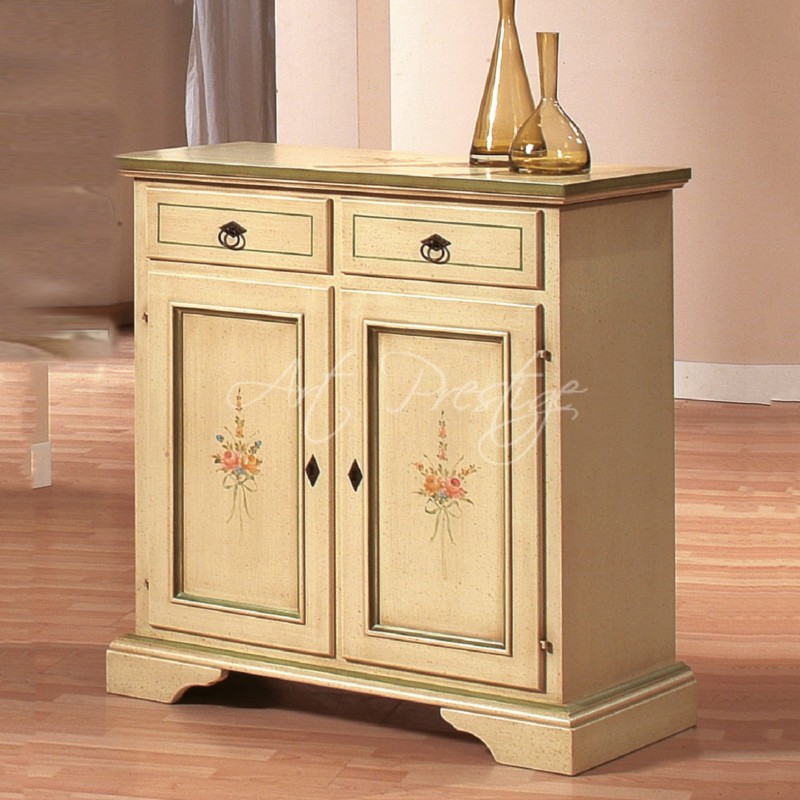 Art.1331/A Credenzina avorio filo verde