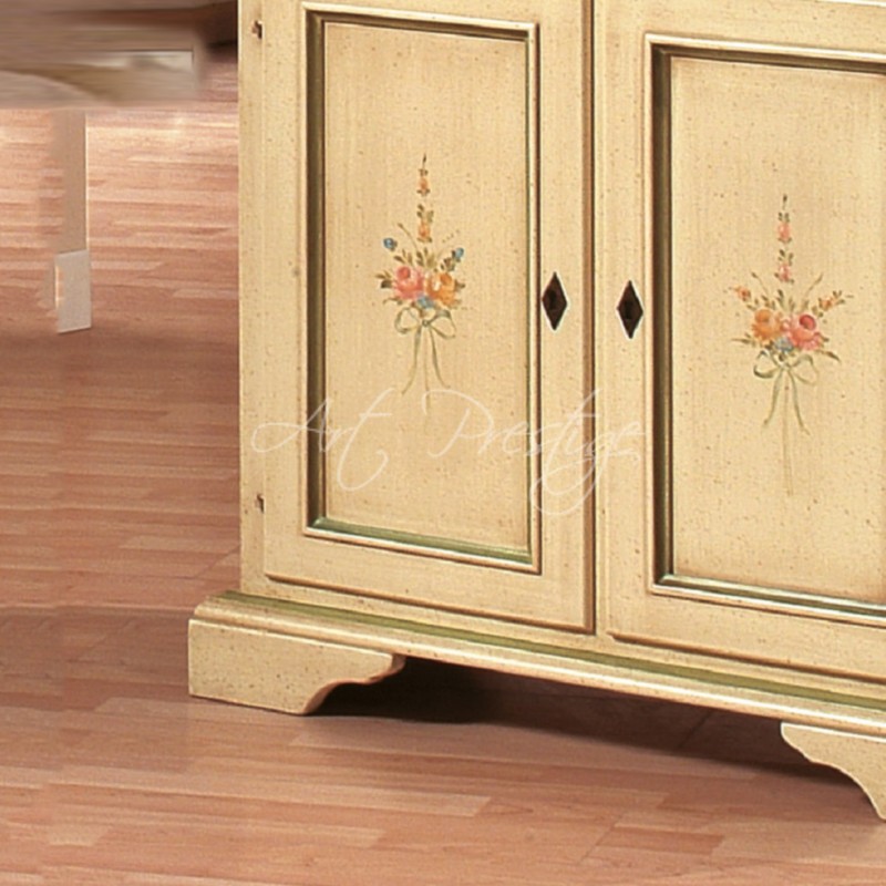 Art.1331/A Credenzina avorio filo verde - immagine 3