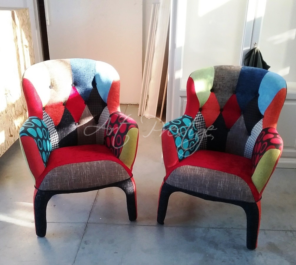 Art.653 Poltrona a patchwork moderna - immagine 4