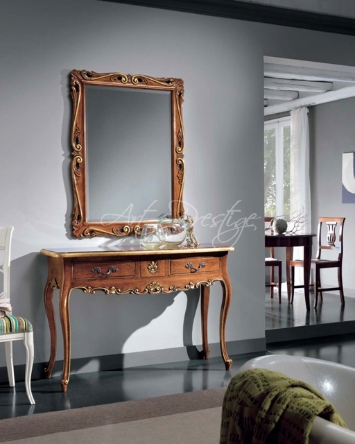 Art.H627-628 Walnut carved console