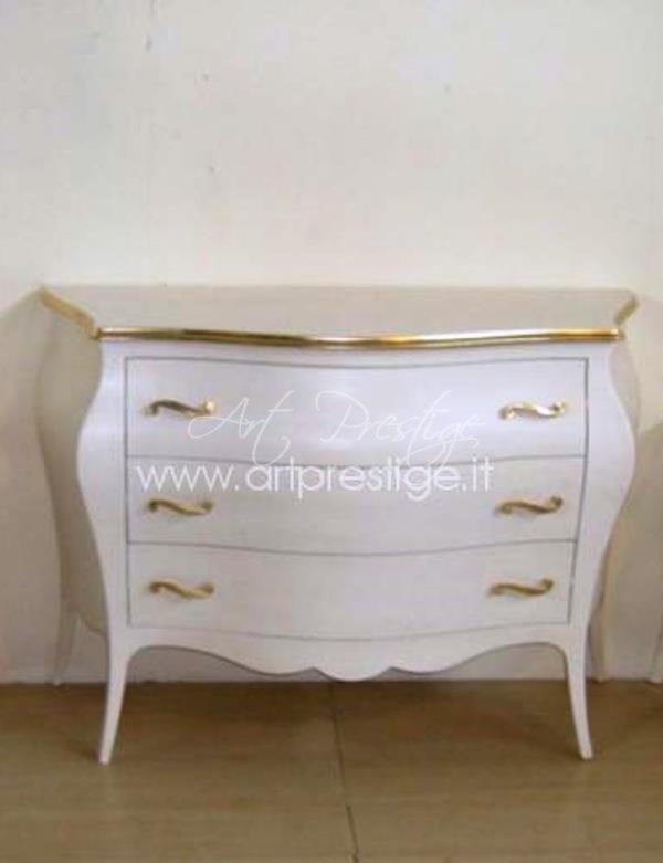 Art.1429 Comò e comodini laccati bianco - immagine 2