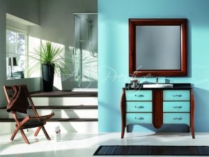 Art.Soft4 Bathroom cabinet with light blue drawers
