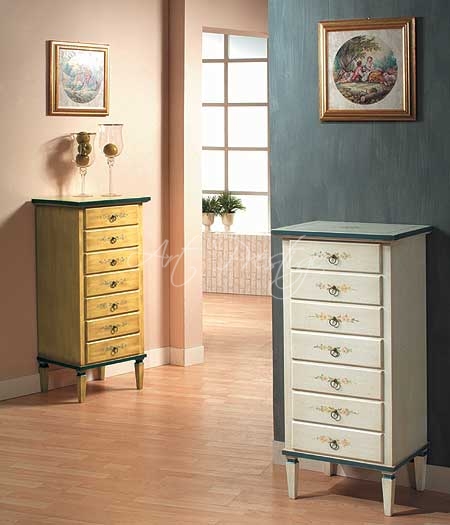 Art.1345/A Hand decorated chest of drawers