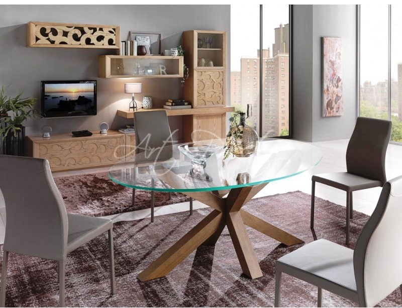 Art.797 Tavolo moderno ovale piano vetro - immagine 3