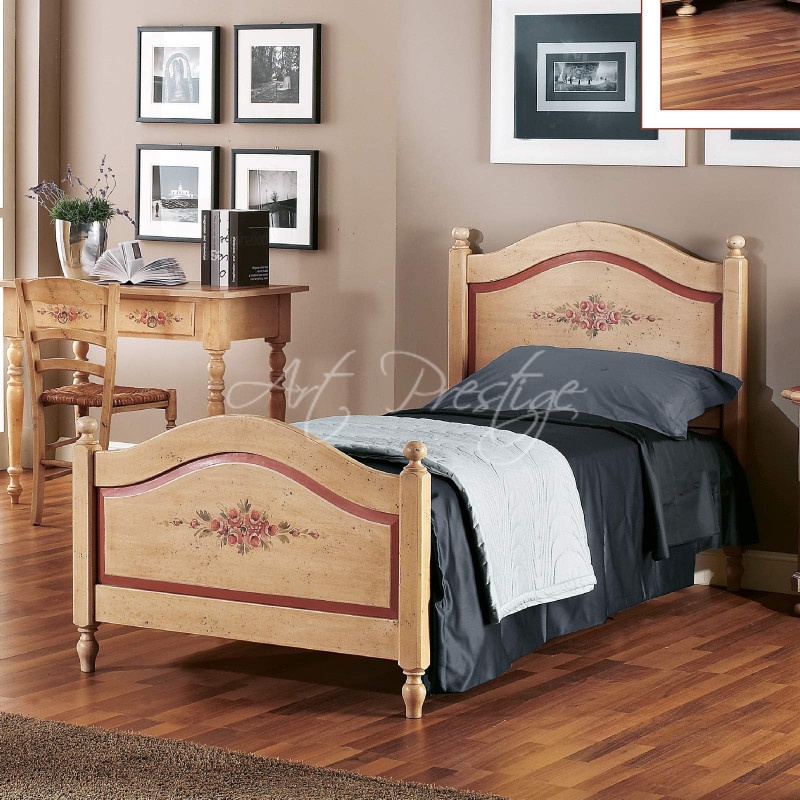 Art.1425/A Letto singolo decorato rosso