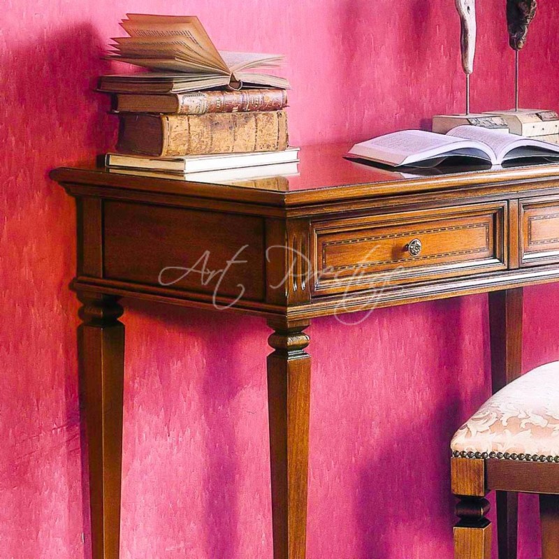 Art.821/GL Scrittoio tradizionale 2 cassetti con filetti - immagine 2