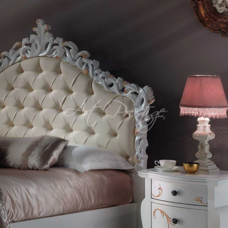 Art.623 Upholstered carved bed - Image 2