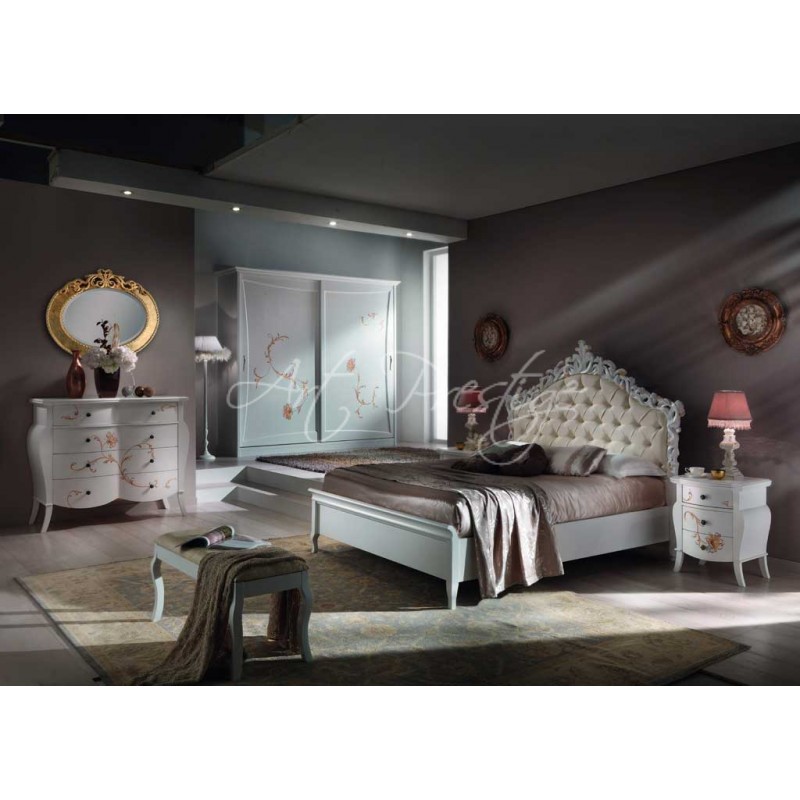 Art.623 Upholstered carved bed - Image 5