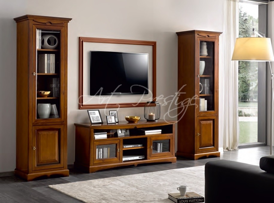 Art.60N Walnut colored modular TV stand
