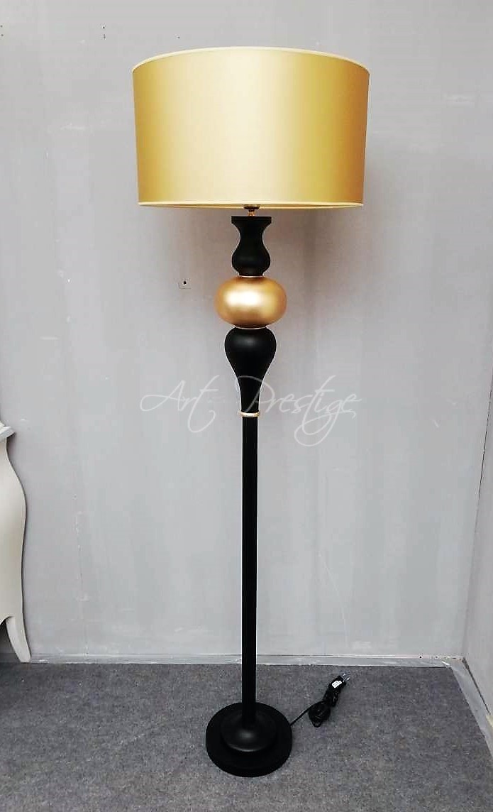 Lamp with black and gold leaf finish