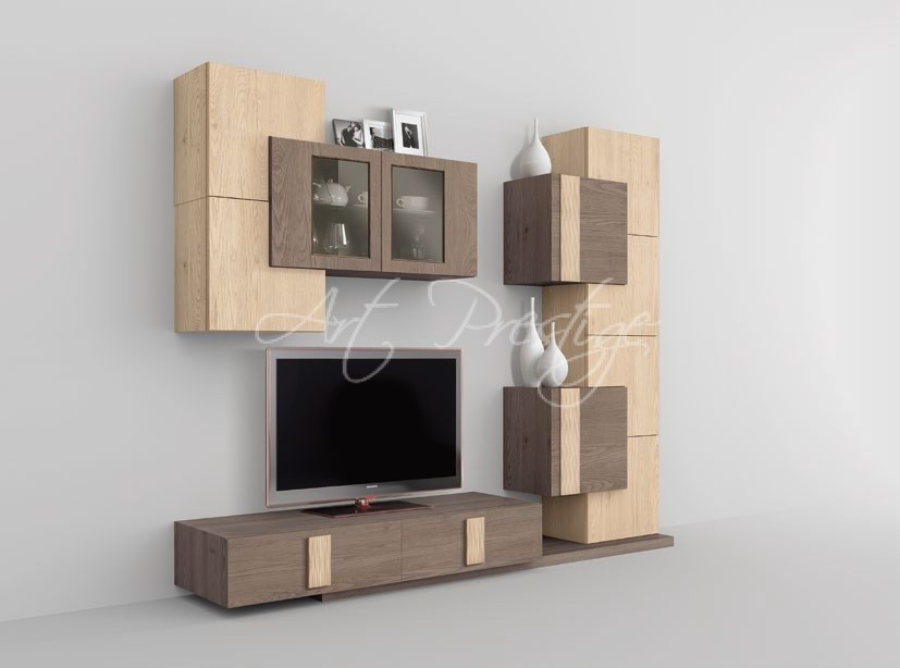 Art.7167 Parete tv componibile con pensili