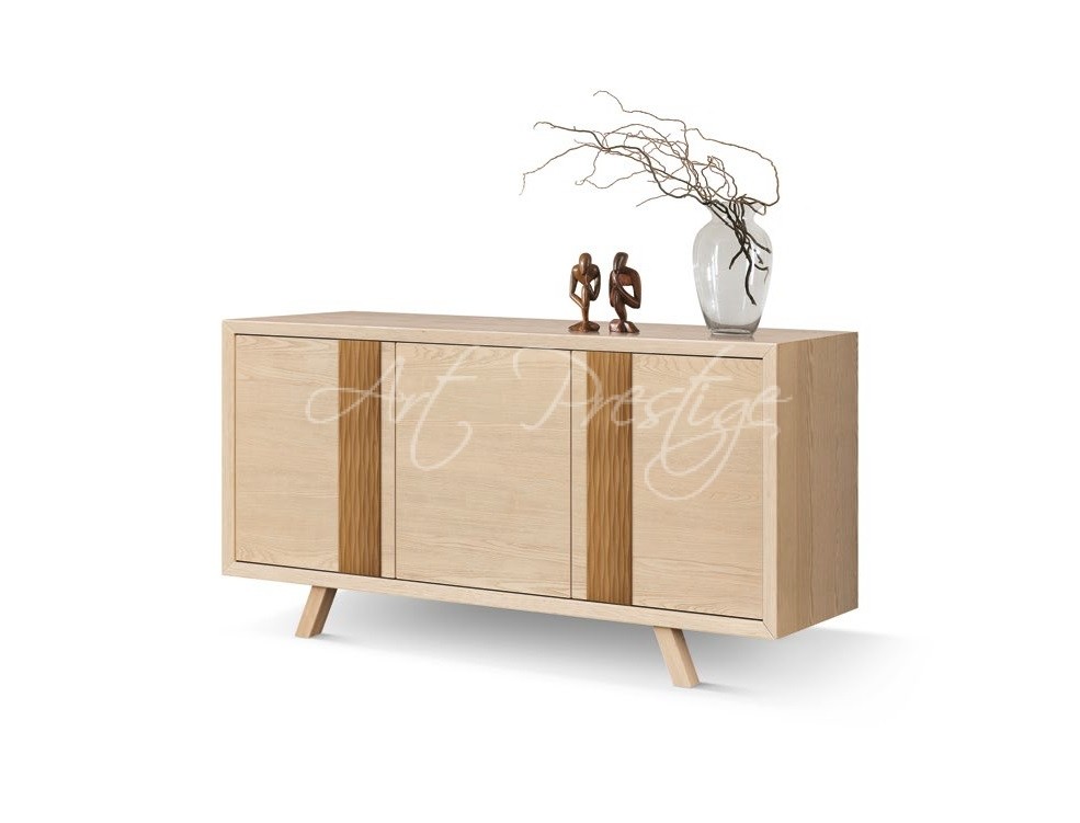 Art.7042 Cupboard with three doors in natural walnut color