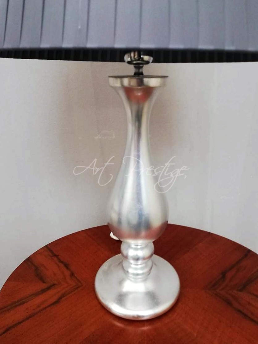 Lampada in legno finitura foglia argento - immagine 2