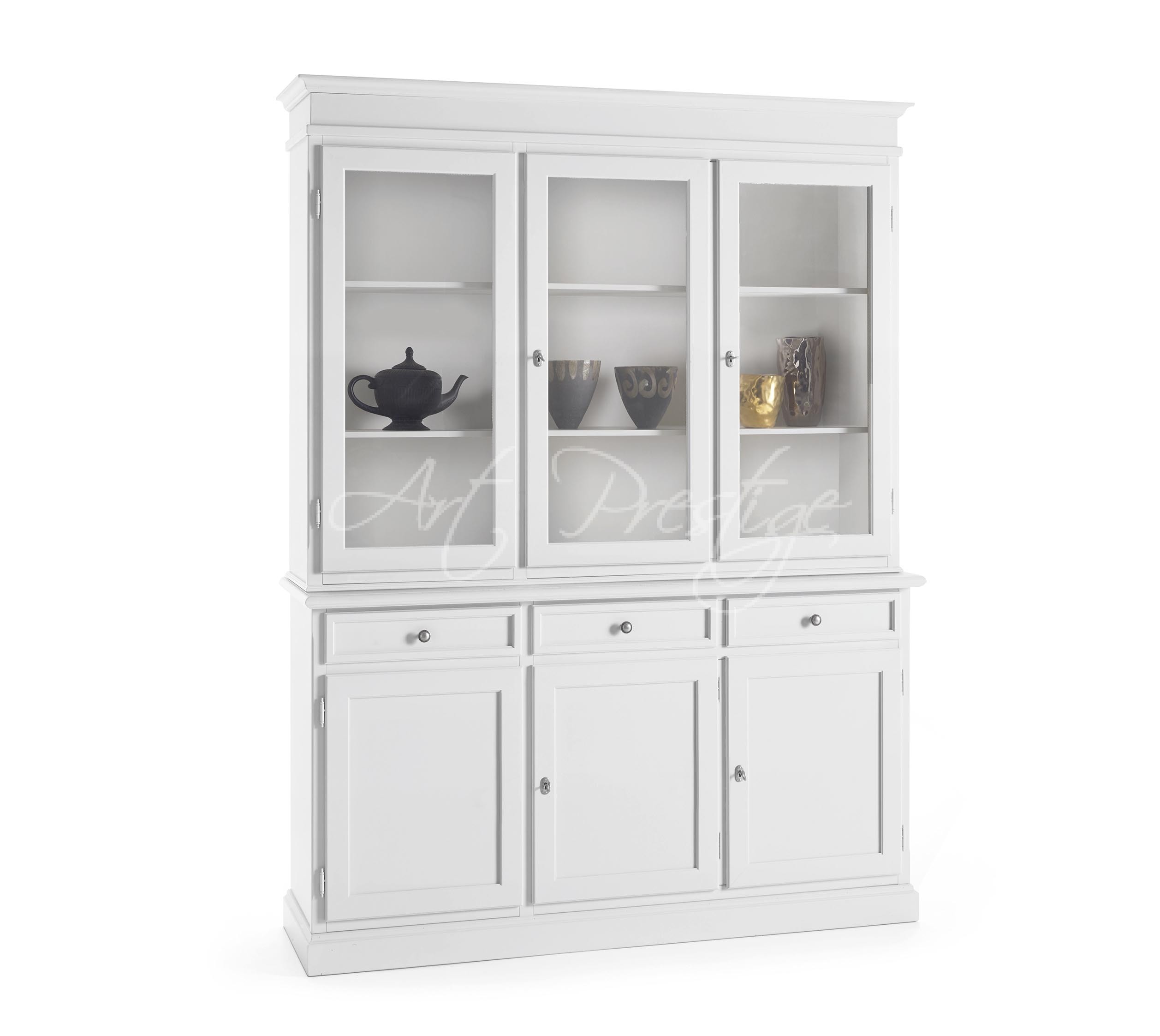 Art.6037/A Vetrina con credenza laccata Art Prestige Luxury Furniture