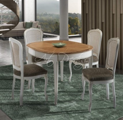 Tavolo ovale intarsiato radica di rovere - immagine 3