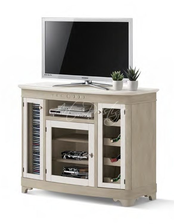 Art.457/GS Shabby TV stand with 3 glass doors - Image 2