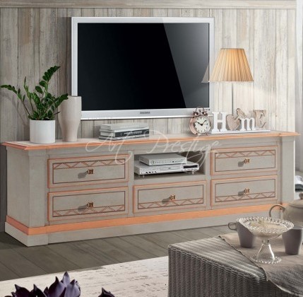 Art.682/GS Shabby TV stand 5 drawers - Image 2