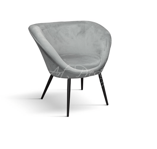 Art.1924/TE Poltroncina Design moderna velluto grigio