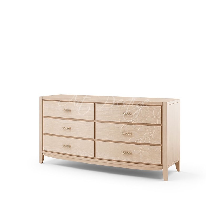 Art.2049/TF Como' contemporaneo 6 cassetti con decoro in rilievo - immagine 5