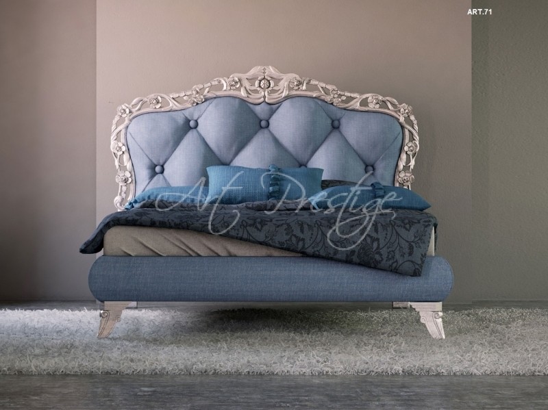 Art.71 Letto matrimoniale testata capitone' cornice intagliata - immagine 2