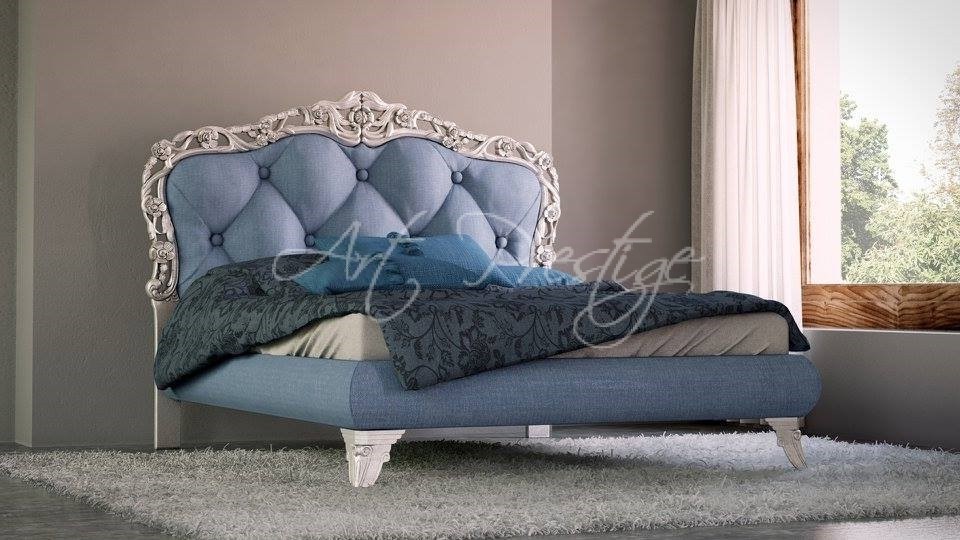 Art.71 Letto matrimoniale testata capitone' cornice intagliata - immagine 3