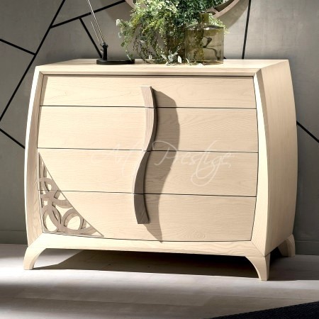 Art.5101 Comò contemporaneo con 4 cassetti scorrevoli e decoro