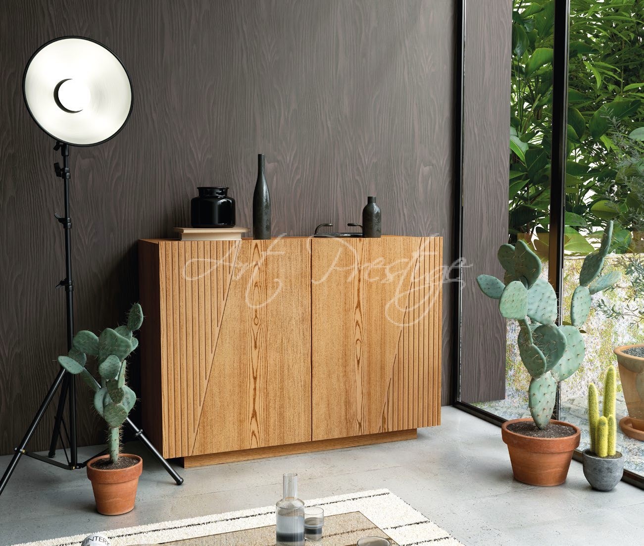 Art.1335T/E Credenza Nova style due ante color caramello