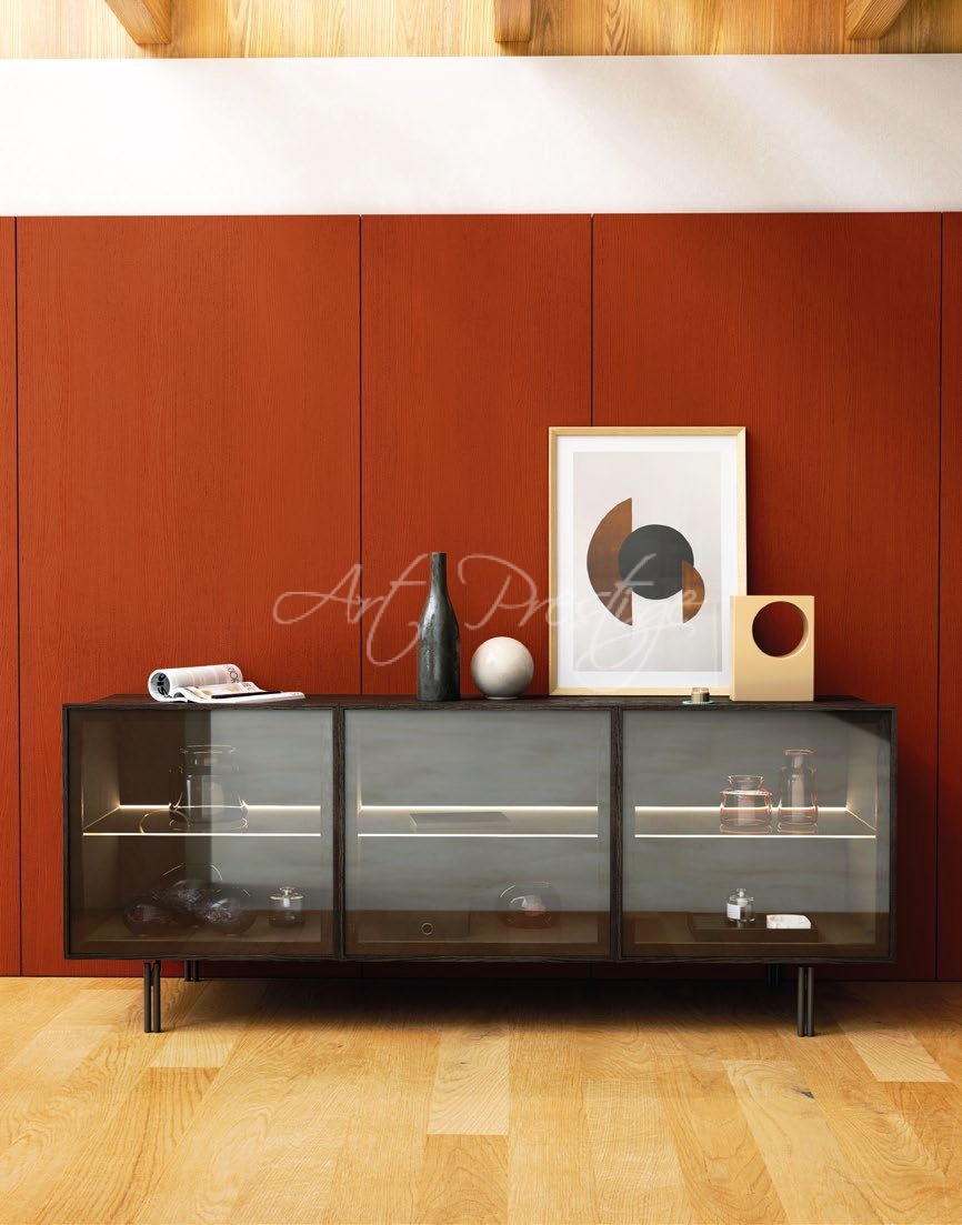 Art.1445T/C Credenza Nova view tre ante color testa di moro