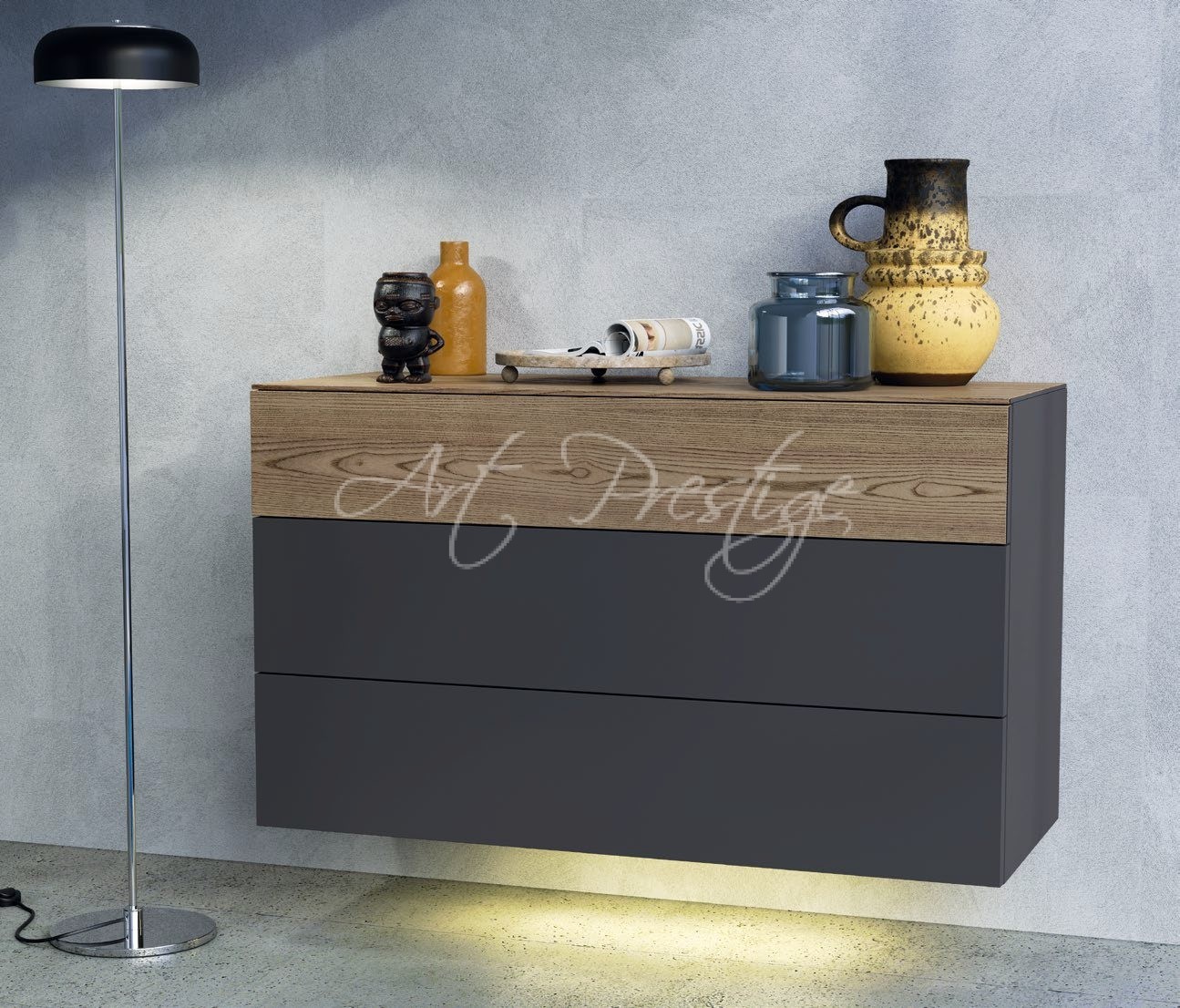 Art.1450T/NS Comò Nova fly color terra e nobilitato antracite