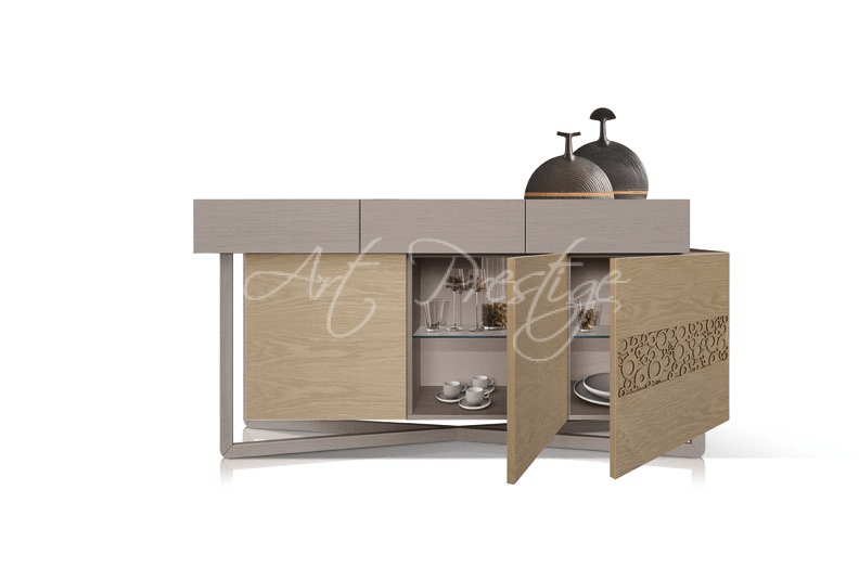 Art.2111 Three-door sideboard in ash with woven base - Image 2